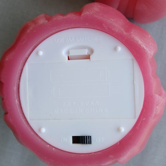 Set of 2 Pink Tulip Flameless Candles 2 AA batteries not included wax flicker - Picture 8 of 14